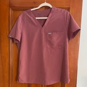 Figs mauve  V-Neck Scrub Top